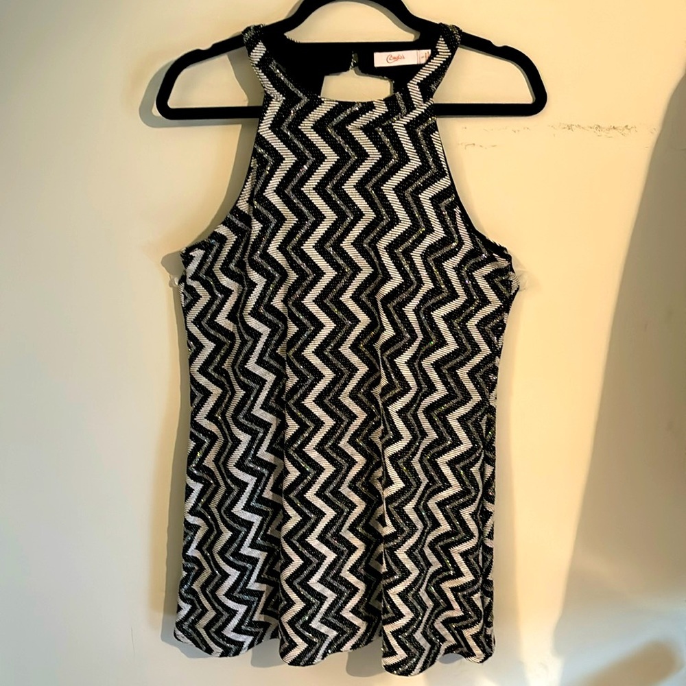 Candie's Black and White Zigzag Dress